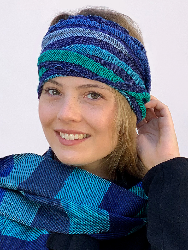 Soft blue, turquoise and green headband Isensee Ulrike 