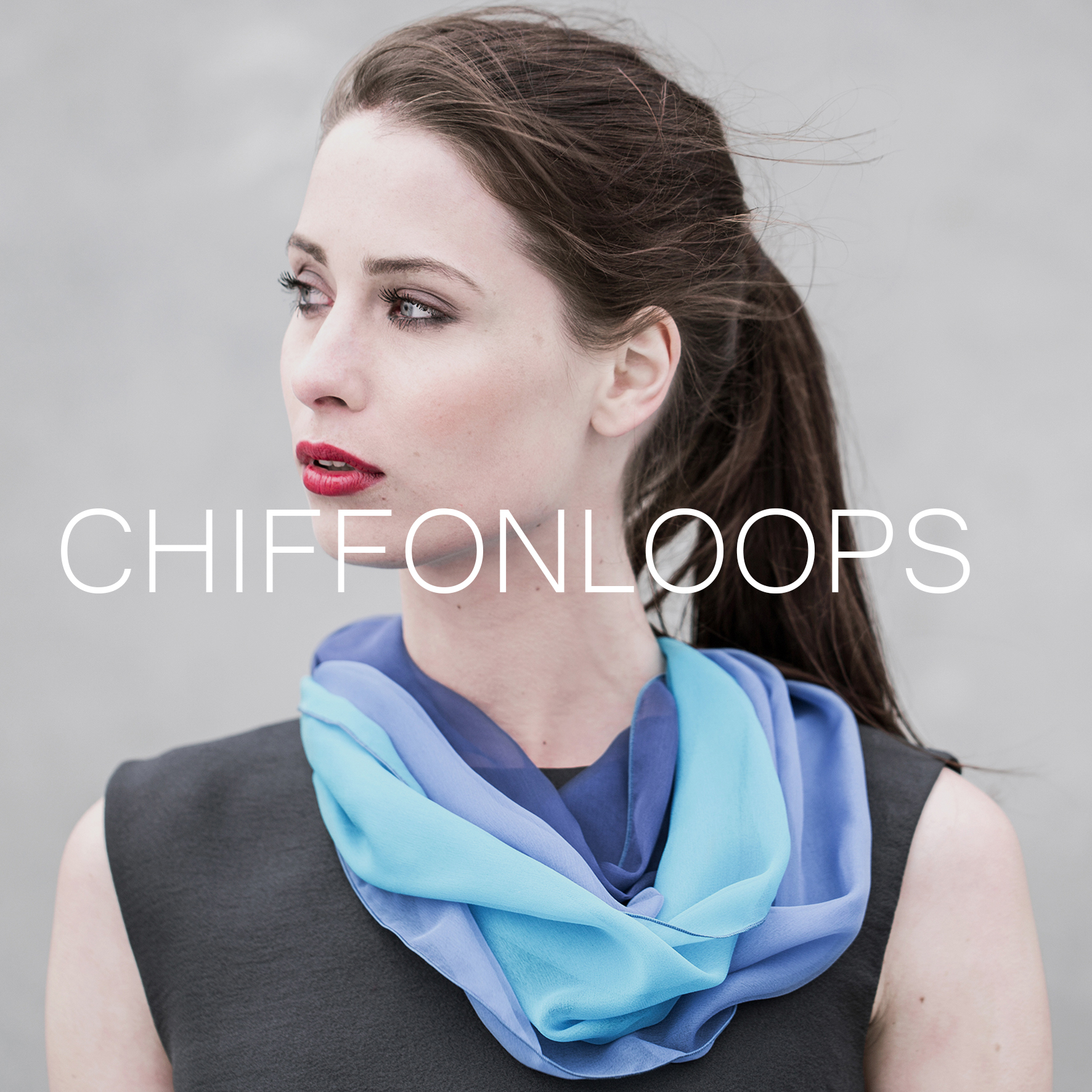 Chiffon silk loop scarf