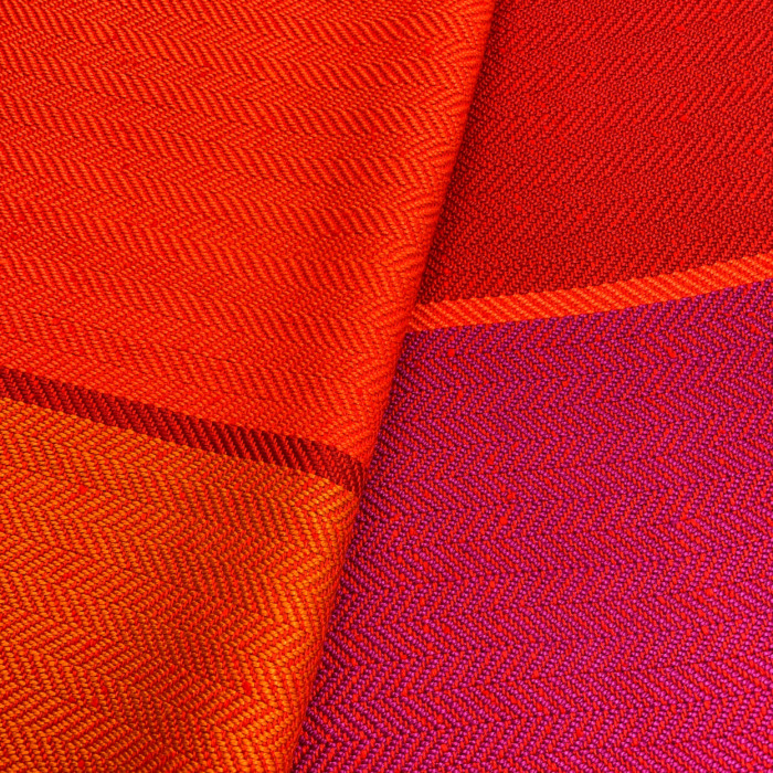 Bright Red Pink Orange Woven Scarf - Image 4